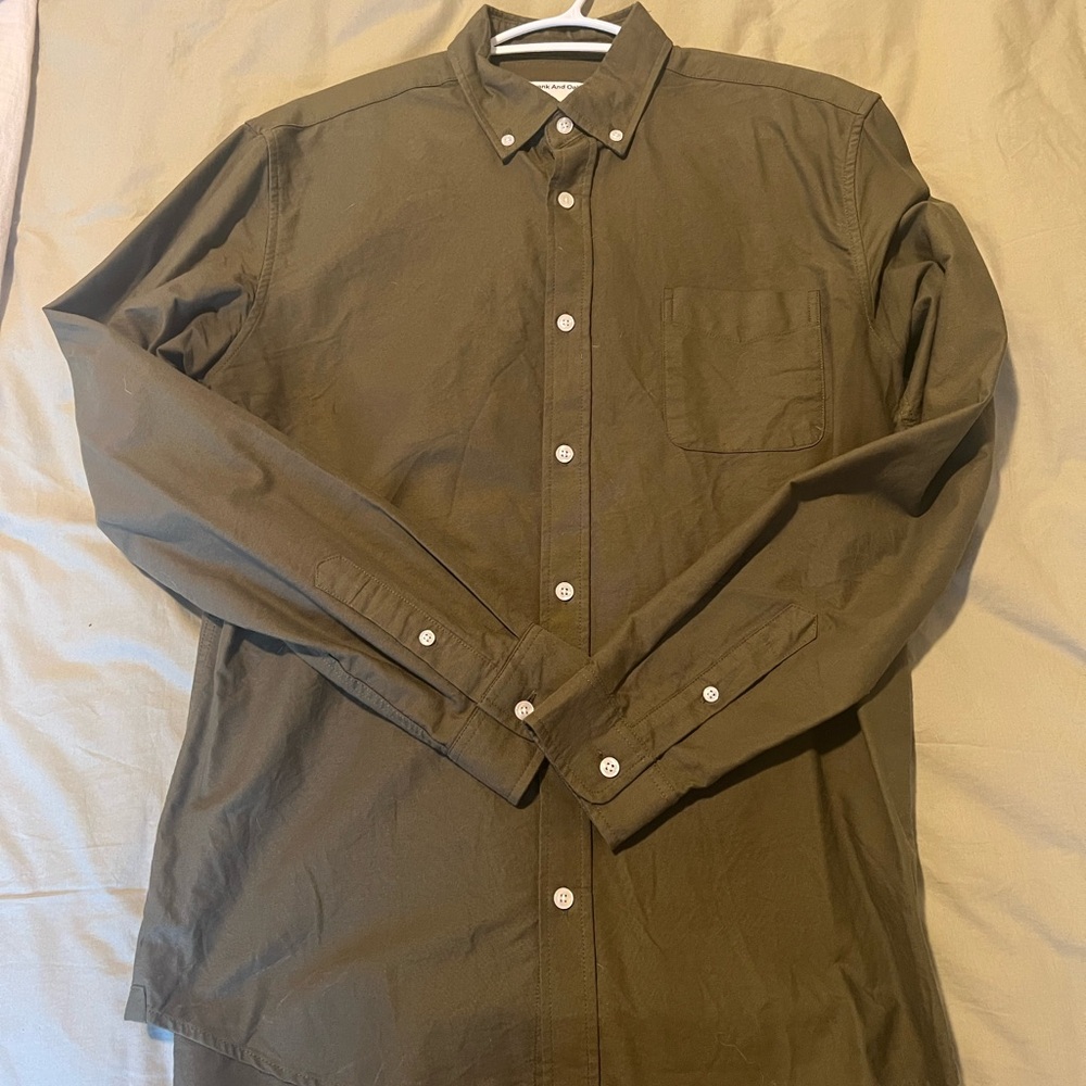 Frank & Oak Mossy Green Men's Casual Shirt